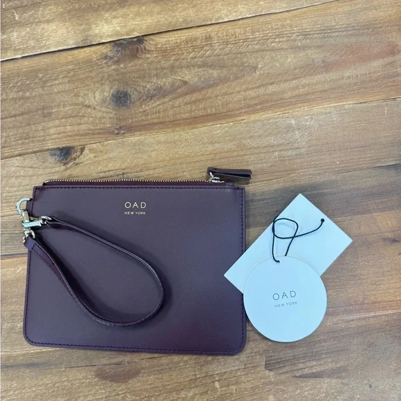 OAD New York burgundy leather wristlet NWOT